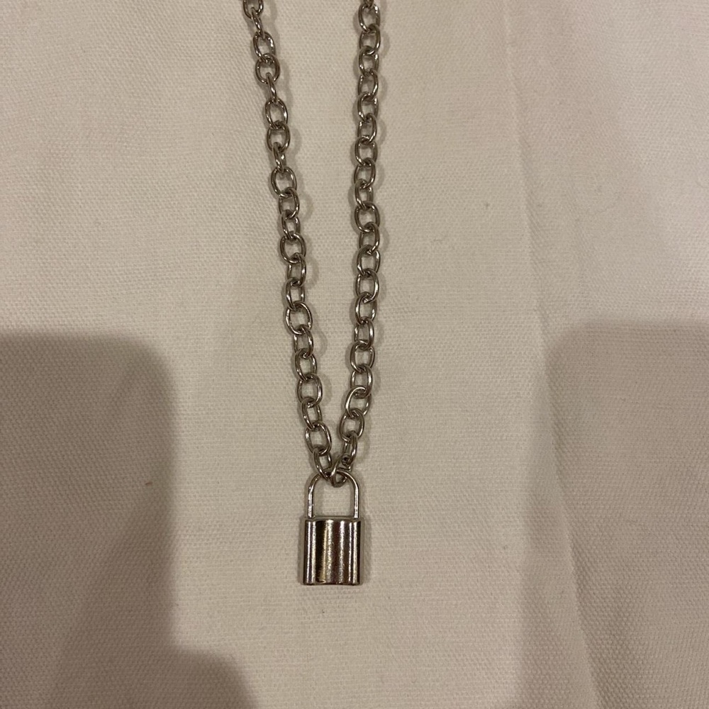 silver lock necklace